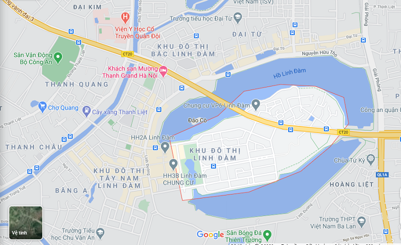 Khu đô thị Linh Đàm tọa lạc ở vị trí khu dân cư đông đúc, giao thông thuận tiện