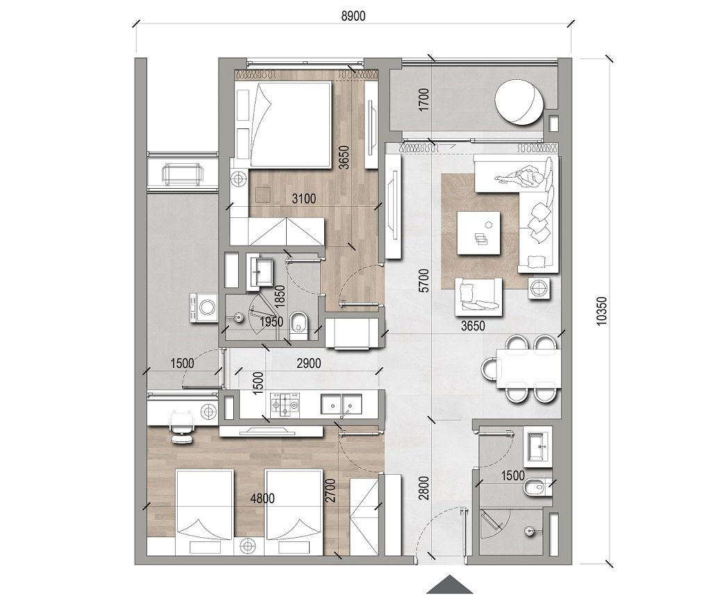 Căn hộ 2 ngủ thường diện tích 79m2